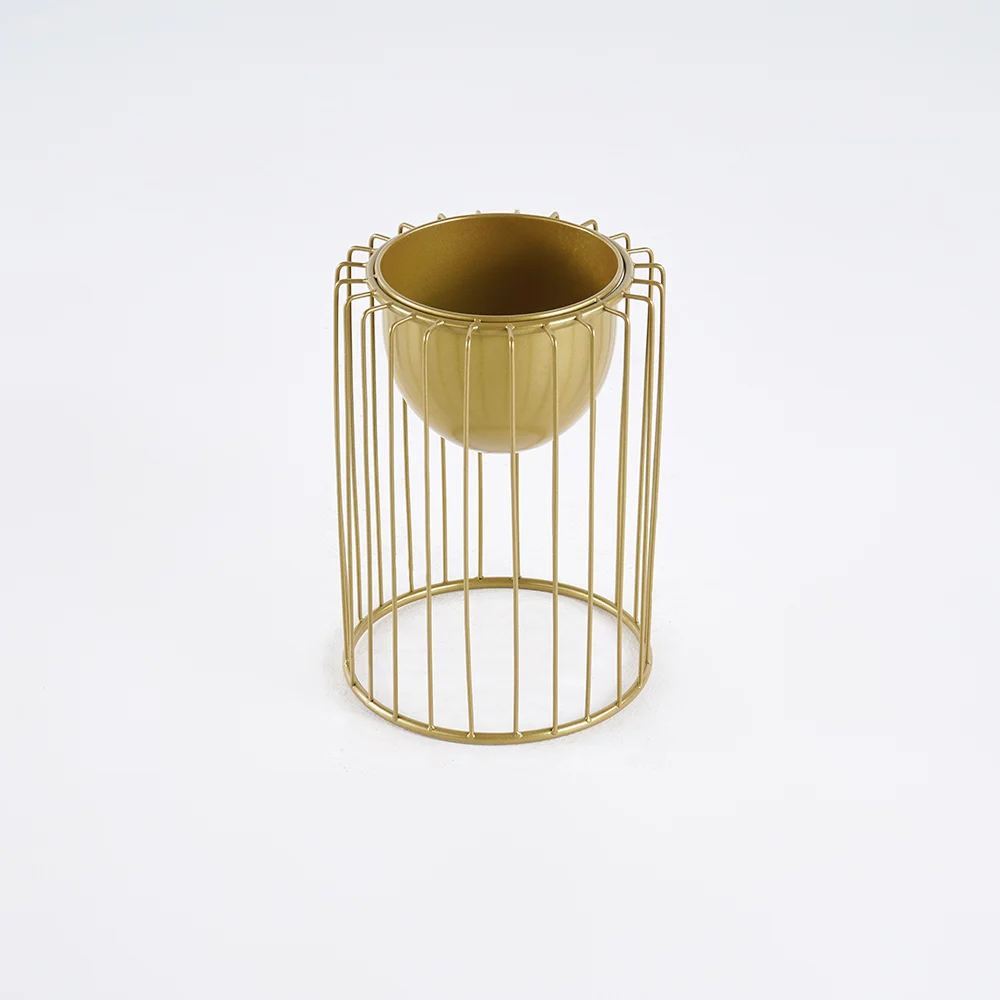 Luxury Gold Iron Planter Stand Set – Modern Indoor Decorative Flower Pots (Set of 2) - Image 6