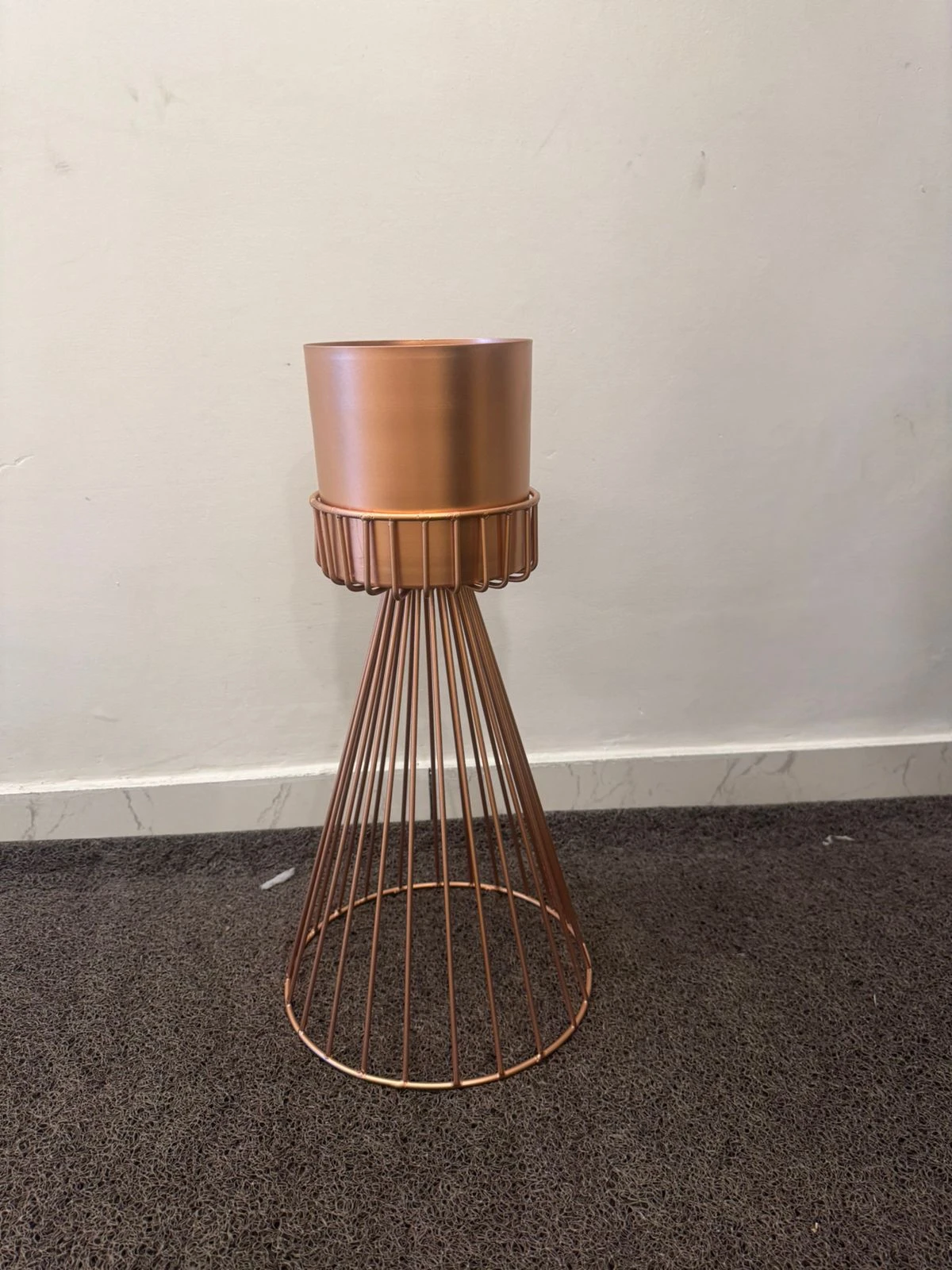 Copper Wire Geometric Candle Holder - Modern Minimalist Home Decor Stand - Copper wire candle holder
