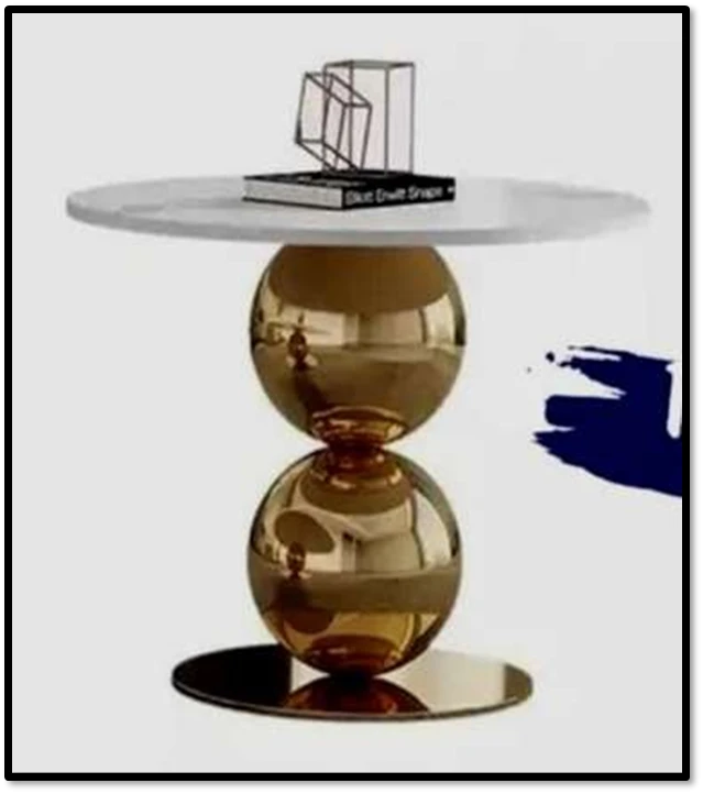 Hourglass Spherical Base Side Table