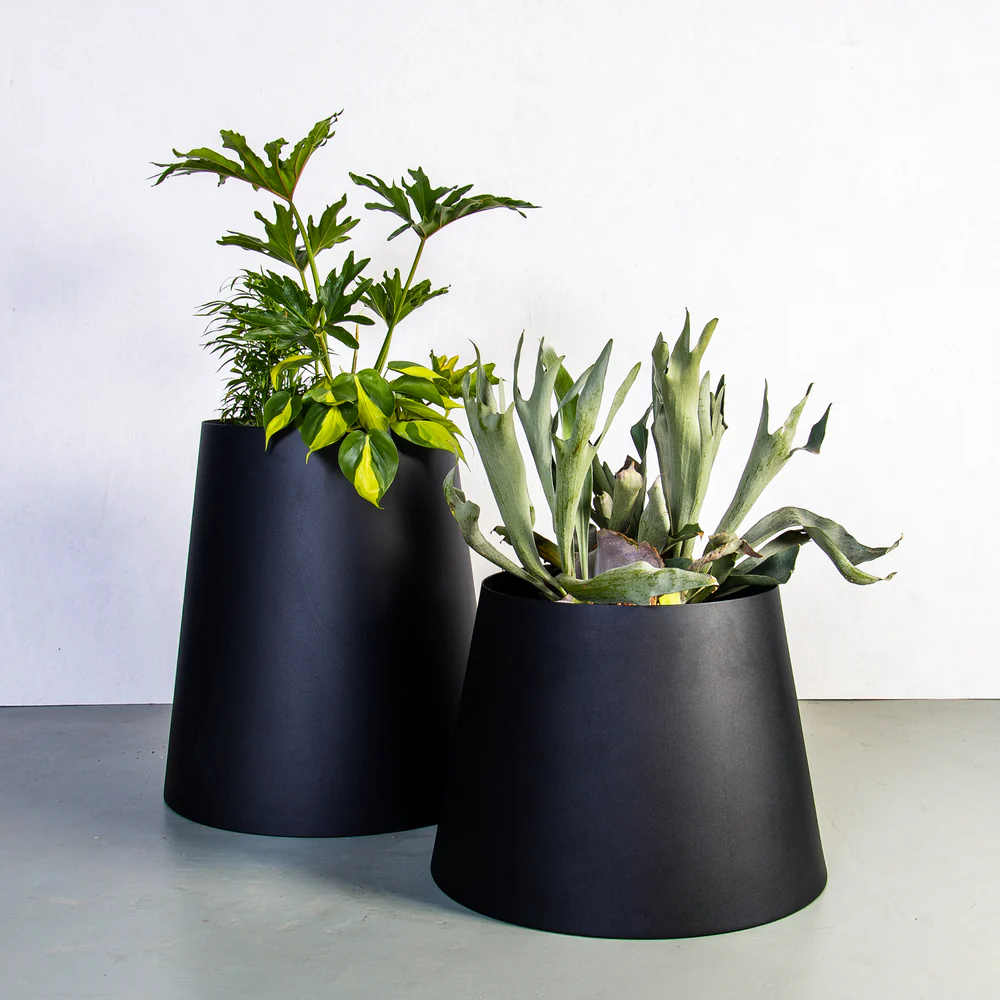 Modern Iron Matte Black Planters - Image 2